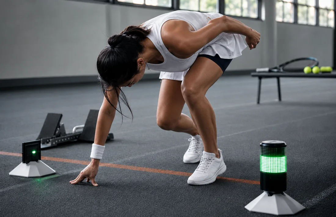 Sprint testing with VALD timing gates measuring acceleration and change of direction